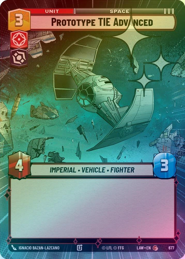 Prototype TIE Advanced (Hyperspace Foil) - 677 - Common (Foil)