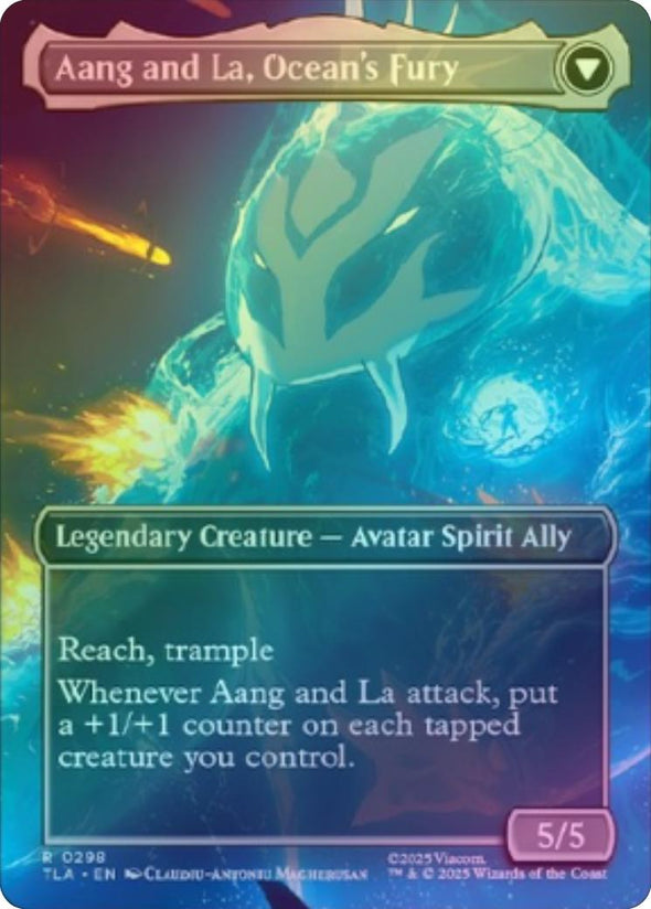 Aang, Swift Savior // Aang and La, Ocean's Fury - Borderless Scene(Foil) (TLA)