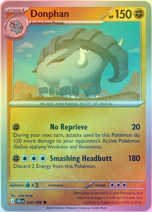 Donphan - 045/086 - Common - Reverse Holo