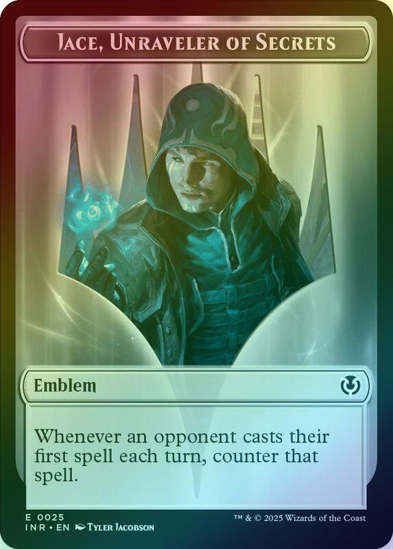 Human Wizard // Emblem - Jace, Unraveler of Secrets Token (Foil) (TINR)
