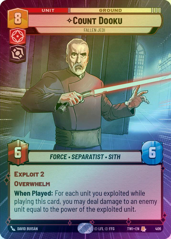 Count Dooku - Fallen Jedi (Hyperspace) - 406 - Rare (Foil)
