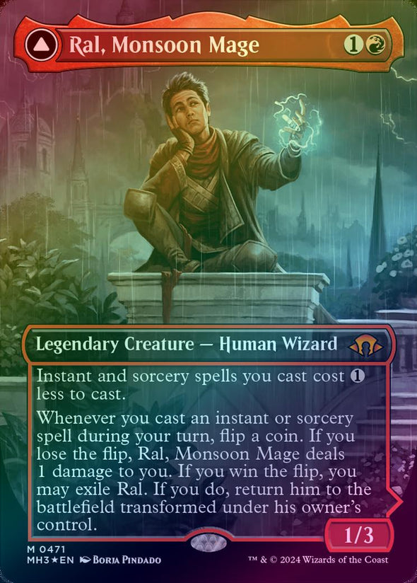 Ral, Monsoon Mage // Ral, Leyline Prodigy - Borderless (Textured Foil) (MH3)