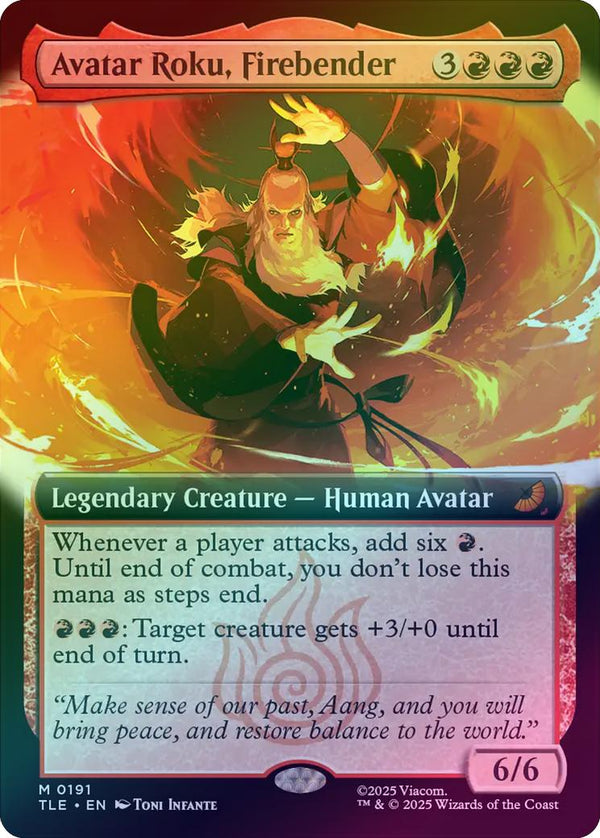 Avatar Roku, Firebender - Extended Art (Foil) (TLE)