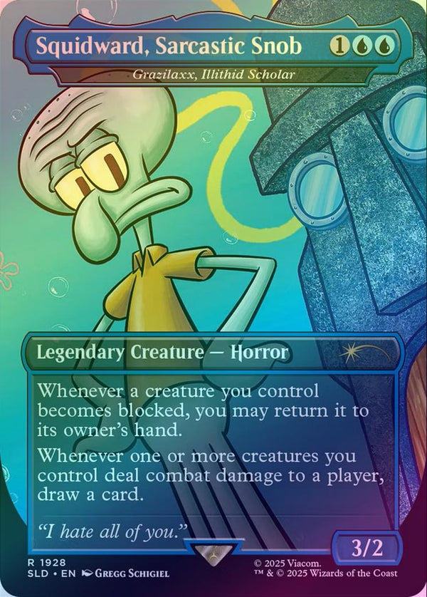 Squidward, Sarcastic Snob // Grazilaxx, Illithid Scholar - Spongebob Squarepants: Legends of Bikini Bottom (Rainbow Foil) (SLD)