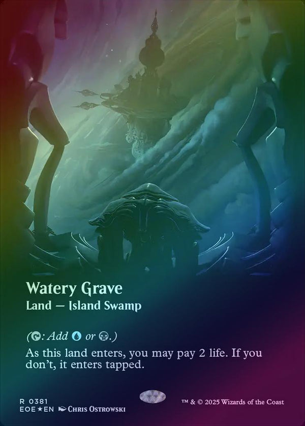 Watery Grave - Borderless Viewport Land (Galaxy Foil) (EOE)