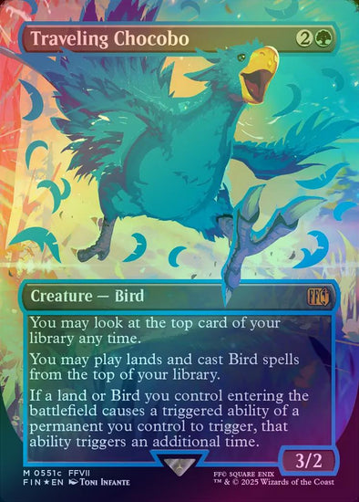 401 Games Canada - Traveling Chocobo - Borderless - Neon Ink Blue