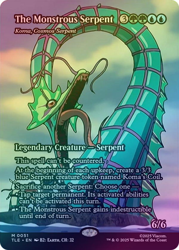 The Monstrous Serpent // Koma, Cosmos Serpent - Borderless Source Material (Foil) (TLE)