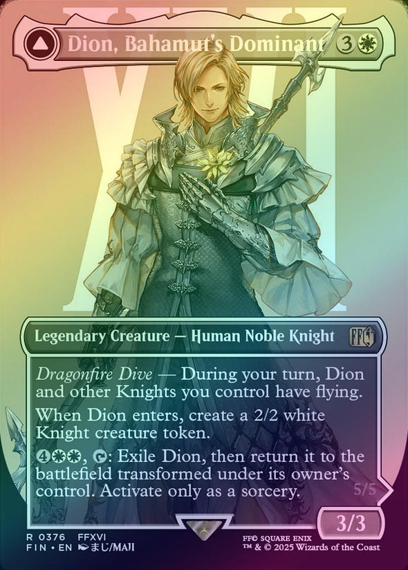 Dion, Bahamut's Dominant // Bahamut, Warden of Light - Borderless (Foil) (FIN)