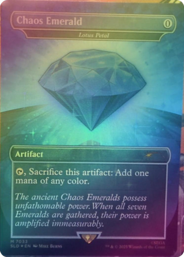 Chaos Emerald // Lotus Petal (7033) - Sonic The Hedgehog Bonus Card - Dark Blue - (Foil) (SLD)