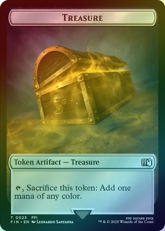 Hero (002) // Treasure (023) Token (Foil) (TFIN)