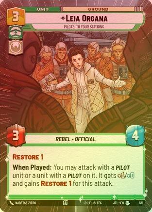 Leia Organa - Pilots, To Your Stations (Hyperspace) - 831 - Uncommon (Foil)