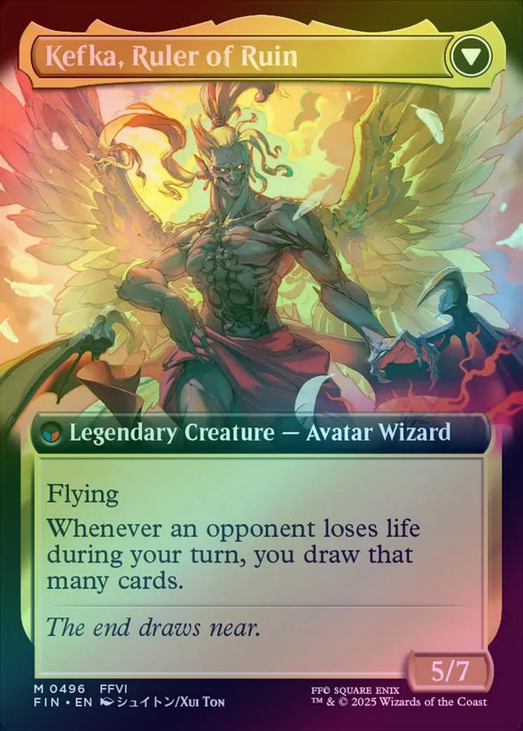 Kefka, Court Mage // Kefka, Ruler of Ruin - Extended Art (Foil) (FIN)