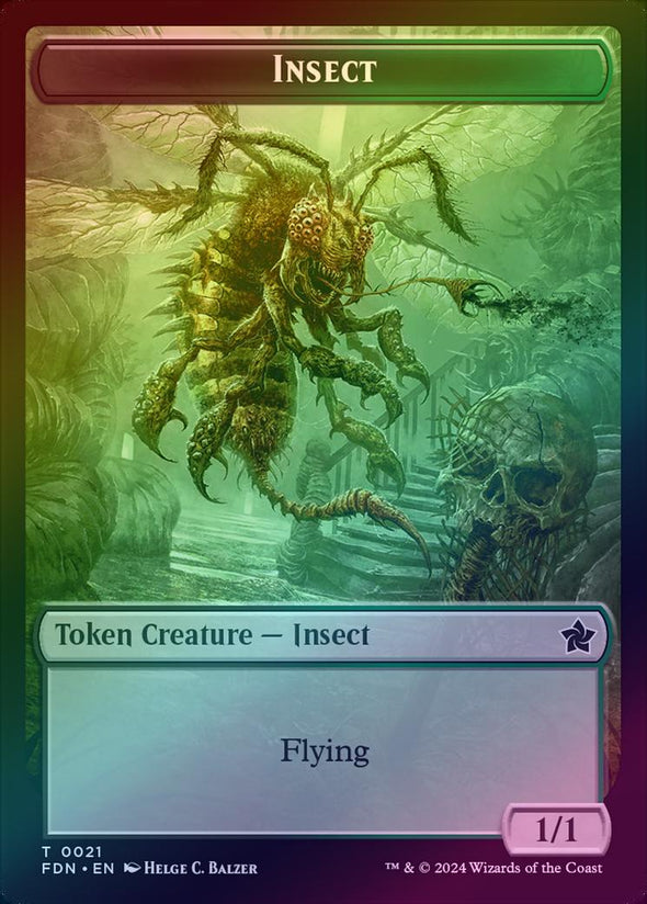 Insect (21) // Goblin Token (18) (Foil) (TFDN)