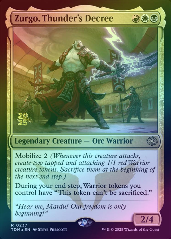 Zurgo, Thunder's Decree - Prerelease Promo (Foil) (PTDM)
