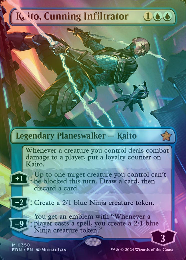 Kaito, Cunning Infiltrator - Borderless (Foil) (FDN)