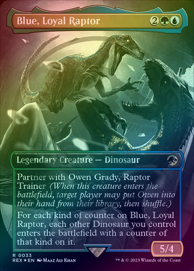 401 Games Canada - Blue, Loyal Raptor - Borderless Emblem (Foil) (REX) 401 Games Canada - Blue, Loyal Raptor - Borderless Emblem (Foil) (REX)