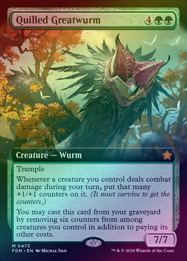 Quilled Greatwurm - Extended Art (Foil) (FDN)
