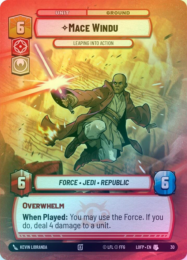 Mace Windu - Leaping into Action - 30 - Uncommon (Foil)