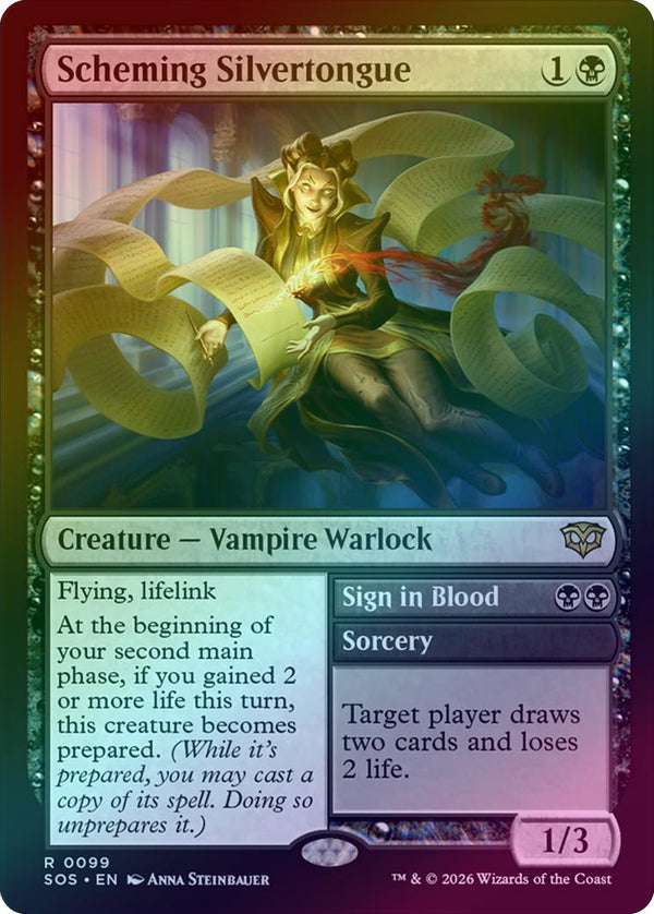 Scheming Silvertongue // Sign in Blood (Foil) (SOS)