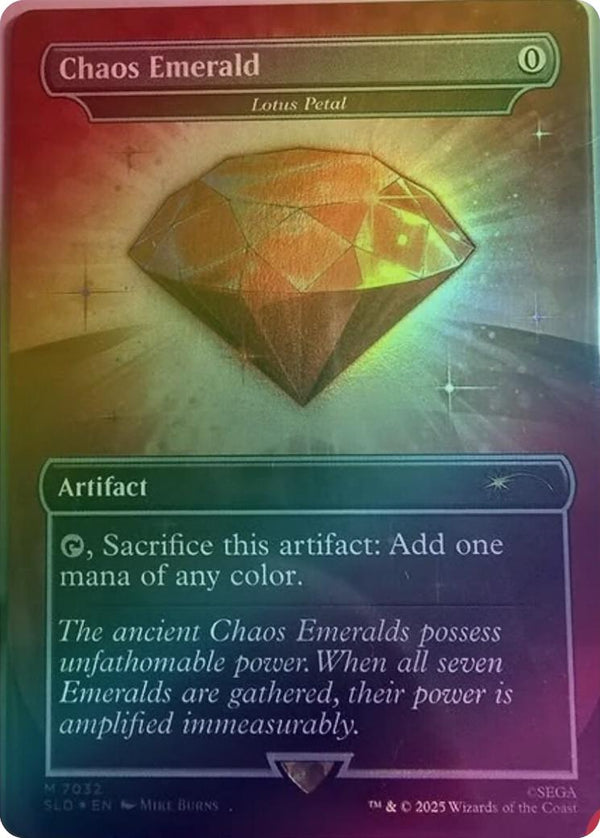 Chaos Emerald // Lotus Petal (7032) - Sonic The Hedgehog Bonus Card - Red - (Foil) (SLD)
