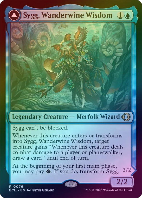 Sygg, Wanderwine Wisdom // Sygg, Wanderbrine Shield (Foil) (ECL)