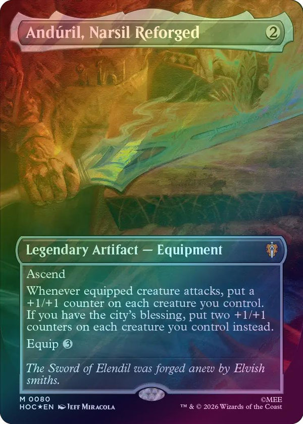 Andúril, Narsil Reforged - Borderless (Surge Foil) (HOC)