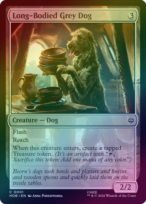 Long-Bodied Grey Dog (Foil) (HOB) (Pre-Order)
