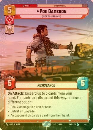 Poe Dameron - Quick to Improvise (Hyperspace) - 422 - Legendary (Foil)