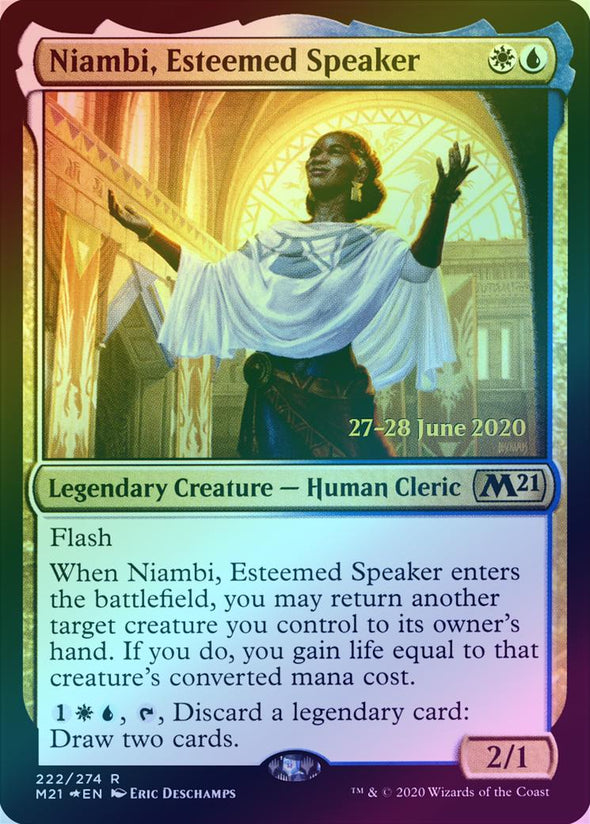 Niambi, Esteemed Speaker - Prerelease Promo (Foil) (PM21)