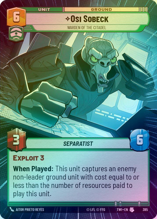 Osi Sobeck - Warden of the Citadel (Hyperspace) - 385 - Uncommon (Foil)