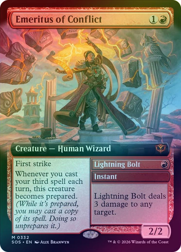 Emeritus of Conflict // Lightning Bolt - Extended Art (Foil) (SOS)