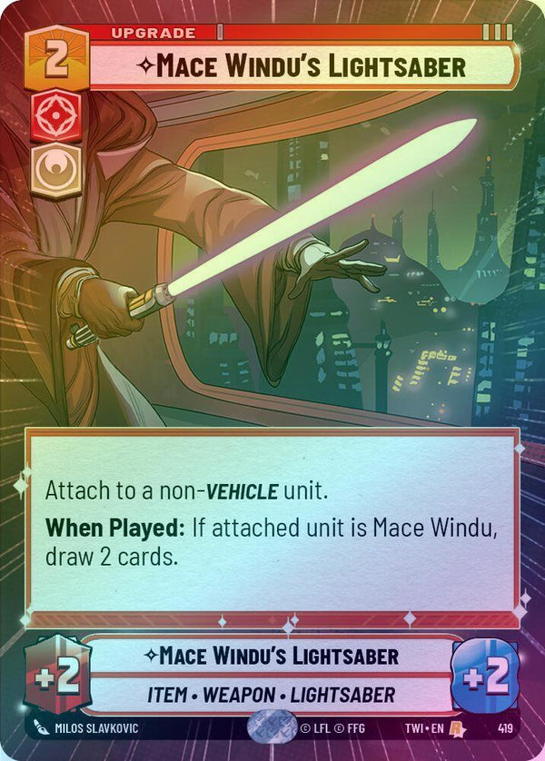 Mace Windu's Lightsaber (Hyperspace) - 419 - Rare (Foil)