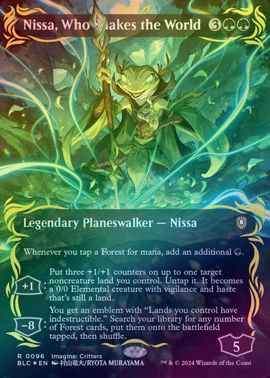 Nissa, Who Shakes the World - Borderless (Raised Foil) (BLC)