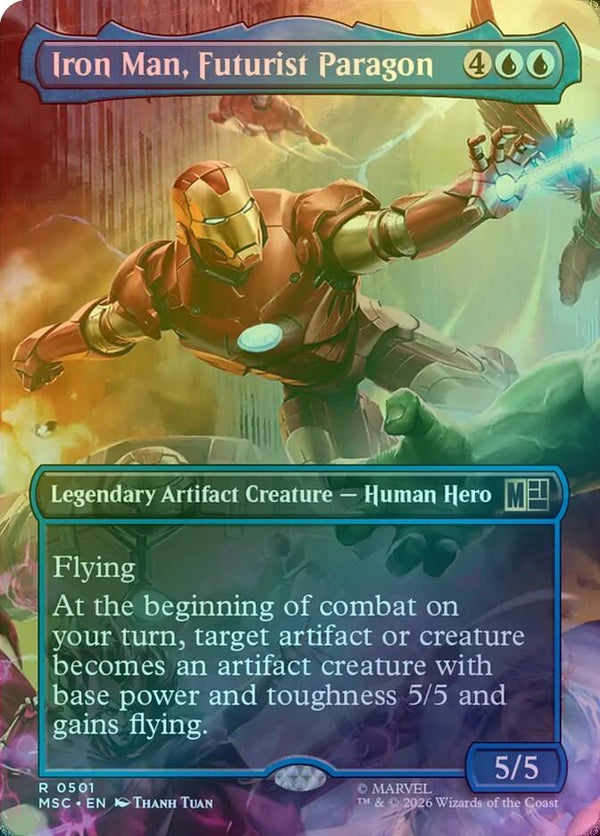 Iron Man, Futurist Paragon - Borderless Scene: Heroes United (Foil) (MSC)
