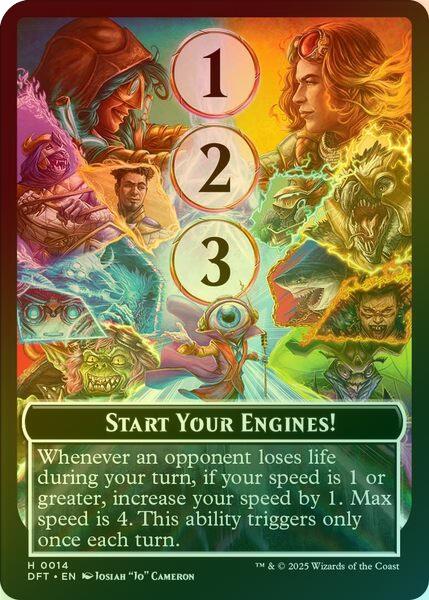 Start Your Engines! // Max Speed Token (Foil) (TDFT)