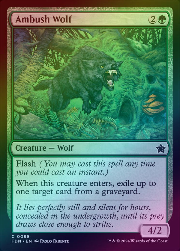 Ambush Wolf (Foil) (FDN)