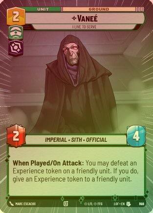Vanee - I Live to Serve (Hyperspace) - 822 - Uncommon (Foil)
