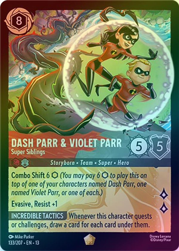 Dash Parr & Violet Parr (Super Siblings) - 133/207 - Legendary (Foil)