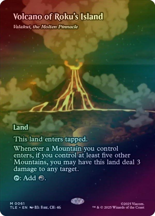 Volcano of Roku's Island // Valakut, the Molten Pinnacle - Borderless Source Material (Foil) (TLE)