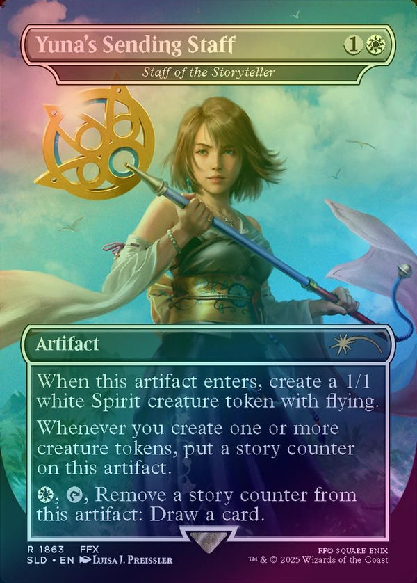 Yuna's Sending Staff // Staff of the Storyteller - Secret Lair x FINAL FANTASY: Weapons (Rainbow Foil) (SLD)