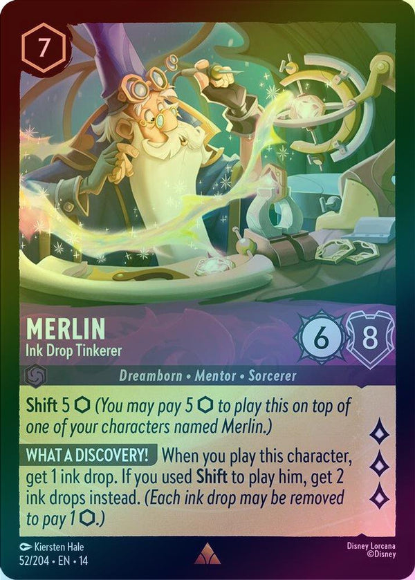 Merlin (Ink Drop Tinkerer) - 52/204 - Rare (Foil)
