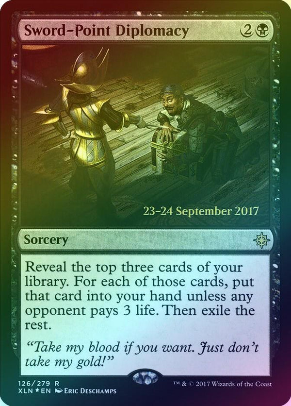 Sword-Point Diplomacy - Prerelease Promo (Foil) (PXLN)