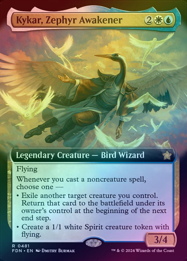 Kykar, Zephyr Awakener - Extended Art (Foil) (FDN)