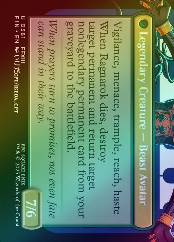 Fang, Fearless l'Cie // Ragnarok, Divine Deliverance - Borderless (Foil) (FIN)