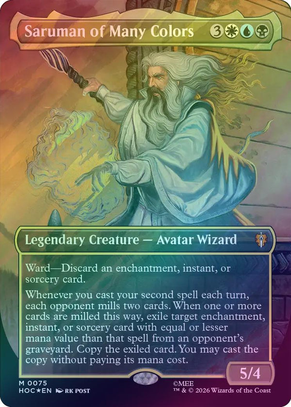 Saruman of Many Colors - Borderless (Surge Foil) (HOC)
