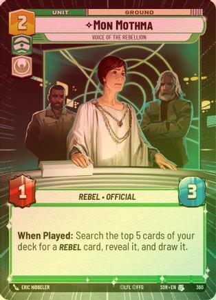 Mon Mothma - Voice of the Rebellion (Hyperspace) - 360 - Uncommon (Foil)