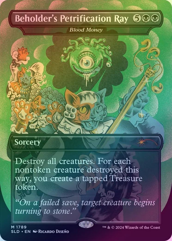 Beholder's Petrification Ray // Blood Money - Death is in the Eye of the Beholder (Rainbow Foil) (SLD)