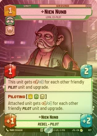 Nien Nunb - Loyal Co-Pilot (Hyperspace) - 827 - Rare (Foil)