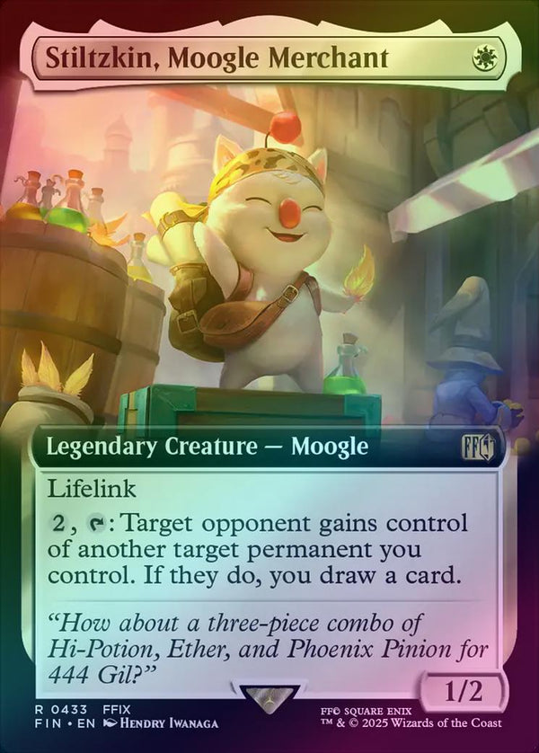 Stiltzkin, Moogle Merchant - Extended Art (Foil) (FIN)