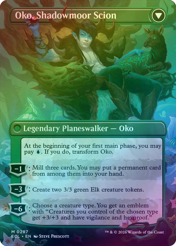 Oko, Lorwyn Liege // Oko, Shadowmoor Scion -Borderless (Foil) (ECL)